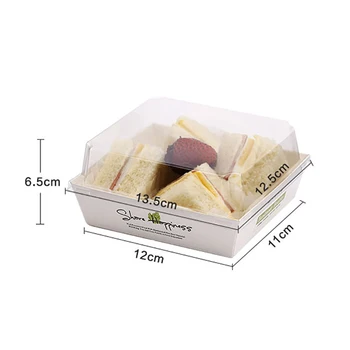 Disposble Sandwich Kartono Duona Lauke Pūkinės Skaidriu Dangteliu Pakavimo Dėžutė Duonos Užkandis Pakuotės, Dėžutės Greito Maisto Dėžutės Pasiimti Box