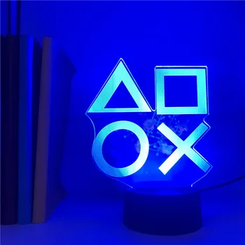 PlayStation Žaidimų Kambarys, Stalo Setup Apšvietimas, Dekoro Naktį LED Lempos ant Stalo Žaidimų Konsolės Ikona Logotipas Jutiklis Šviesos Dovana Vaikams