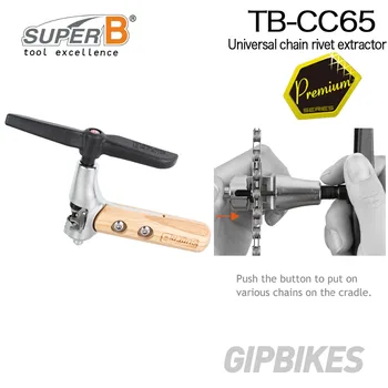 Super B TB-CC65 universalus dviračio grandinės kniedės extractor su reguliuojama lopšio už bet kokias grandines 5~11 greitis nuoma priemonė, grandinės įrankis