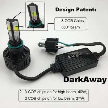 DarkAway AC 8V - 80V H4 LED Lempa Dviratis Motociklas LED Žibintų 40W 4000Lm HS1 Plug H6 PH7 PH8 BA20D LED Žibintai 360 Pluošto IP67