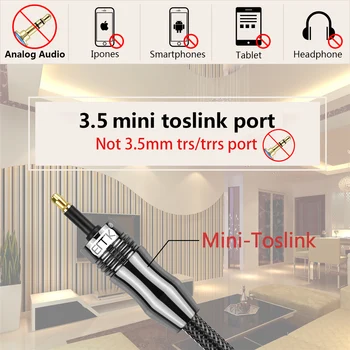 EMK Skaitmeninio Garso Toslink į Mini Toslink Kabelis, 3.5 mm, SPDIF Optinis Kabelis 3.5 Optinis Audio Kabelis Adapteris 1m 10m