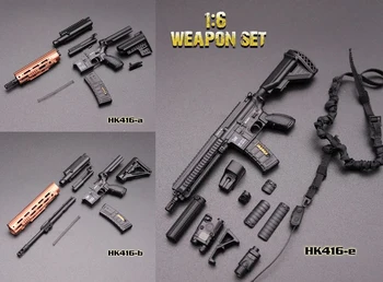 Mini Kartus Žaislai 16cm 1/6 Masto Figūra Ginklų Modelis Priedai HK416 & M4 Serijos Ginklą Modelio Žaislai, 12