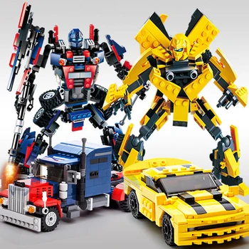 Transformacijos Serie Statybinių Blokų Rinkinys Robotas Automobilių Sunkvežimio Modelis Deformacijos Gudi Žaislas berniukui dovana