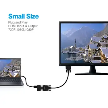 1080P HDMI į VGA Adapteris Skaitmeninio Į Analoginį Garso ir Vaizdo Keitiklio Kabelį iš KOMPIUTERIO, Laptopo TV Box Projektorius