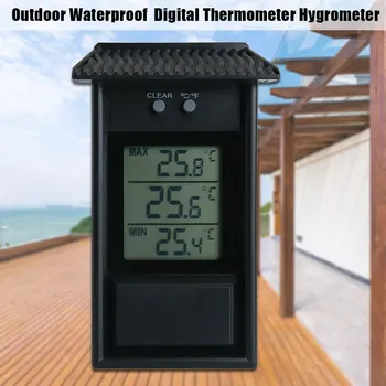 Lauko Vandeniui Sienos Montuojamas Max Min Vertė LCD Ekranas Temperatūros Namuose Skaitmeninis Termometras su Drėgmėmačiu Kambarį Patalpų