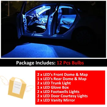 12X Balta Canbus LED Automobilių Salono Apšvietimas Paketo Komplektas 2009-2016 Mercedes Benz E-Klasė W207 C207 Coupe LED Interjero Šviesos Kupolas