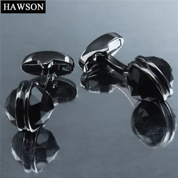HAWSON rankogalių segtukai Madingi & Stilingas Ginklą, Padengtą Kristalų Inkrustacijos už Mens prancūzijos Rankogalius Marškiniai 5 Spalvų Priedai/Ornamentu