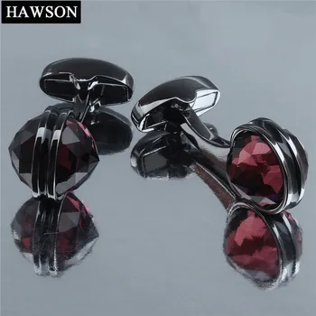 HAWSON rankogalių segtukai Madingi & Stilingas Ginklą, Padengtą Kristalų Inkrustacijos už Mens prancūzijos Rankogalius Marškiniai 5 Spalvų Priedai/Ornamentu