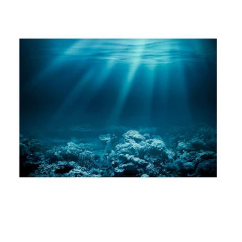 Vienpusė Lipni Akvariumo Fonas Fonas Žuvų Bakas Roplių Terariumai, Vivarium Tapetai, Dekoras - Povandeninis Pasaulis