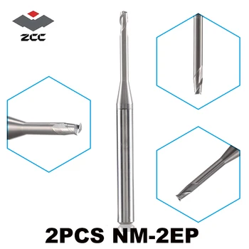 2vnt/daug ZCC.CT NM-2EP volframo plieno, 2 fleita aikštėje ilgas kaklas padengtas pabaiga malūnas cnc frezavimo pjovimo vario ir aliuminio lydinys