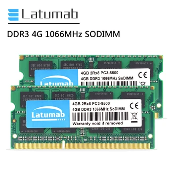 Latumab RAM DDR3 4GB 8GB 16GB 1066mhz Nešiojamas Atminties PC3-8500 SODIMM Atminties 204Pin 1,5 V Nešiojamojo kompiuterio Atminties Memoria DDR3 RAM Modulis