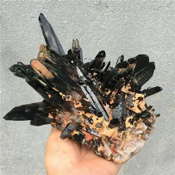 2kg Retas Gamtos Gražus Juodas KVARCO Kristalų Sankaupos, Mineralinis Kristalas, Tibeto