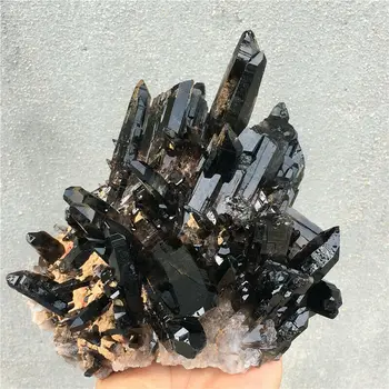 2kg Retas Gamtos Gražus Juodas KVARCO Kristalų Sankaupos, Mineralinis Kristalas, Tibeto