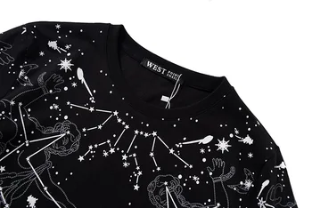 Naujas Naujiena 2019 Vyrų 3D Dangaus žvaigždė žvaigždyne T Marškinėliai T-Shirt Hip-Hop Riedlentė Gatvės Medvilnės Marškinėliai Tee Viršuje Kenye #19