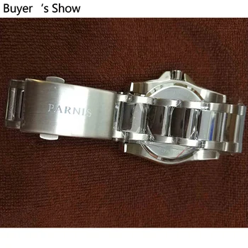 Parnis 44mm Automatinė vyriški Laikrodžiai Naras Žiūrėti Vandeniui 200m Metalo Mechaninės Safyro Stiklas Viršuje Prabangos Prekės ženklo Laikrodis Vyrams