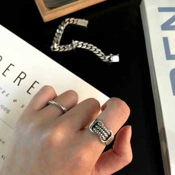 925 sterlingas sidabro asmenybės austi derliaus žiedai paprastas naujo dizaino mados žiedai myli/moterų žavesio bauda papuošalai dovana