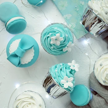 2vnt Imituojamas cupcake netikrą minkštas tortas, pagamintas iš molio tiffany mėlyna stiliaus tortas dekoravimo vitrina fotografijos rekvizitai