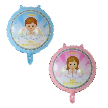 10vnt 18 colių ispanijos Mi Bautizo Balionai baby shower gimtadienio dekoracijas balionas vaikams, Oro Globos berniukas ir mergaitė prekes