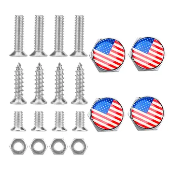 JAV, Amerikos Vėliava Logotipas Anti-theft Automobilių Licenciją Plokštelės, Varžtai, Rėmo Varžtus