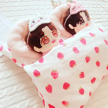 20cm exo medvilnės lėlės dvigulė lova 20cm star doll lova trijų dalių antklodė nustatyti, čiužinys, pagalvė lėlės priedai