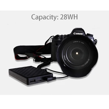 28WH 5V 2.1 / 8.4 V 2A Išorės Mobiliojo Galia Banko Įkroviklis Tiekimo Skaitmeninių Fotoaparatų Canon DR-E6 