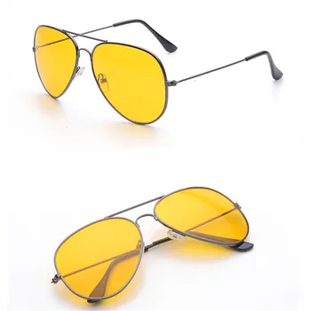 2019 mados vyriški akiniai nuo saulės klasikinis retro markės dizaino pilotas ponios UV400 akiniai metaliniais rėmais geltona naktį akiniai