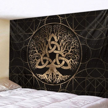 Paslaptingas simbolis namo apdaila gobelenas Mandala psichodelinio scenos sienos gobelenas Bohemijos dekoratyvinis paklode sofos antklodė