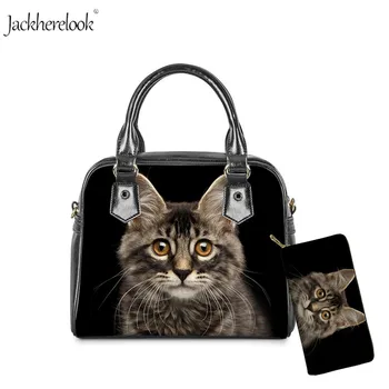Jackherelook Kryžiaus Kūno Krepšiai Moterų 3D Cute Kačių Ponios Rankinėje Rankinėje 2VNT Ponios Užsakymą Messenger Bags/ 