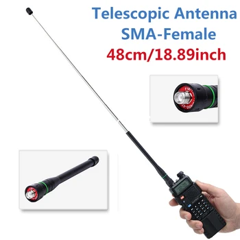 2vnt Abbree AR-775 Teleskopinės Antenos SMA-Femal VHF UHF dviejų dažnių Antena Baofeng UV-5R UV-82 BF-888S GT-3 Walkie Talkie