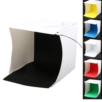 Mini Foto Studija Lauke 8.9 X 9 X 9,5 Colių Nešiojamų Fotografijos Šviesos Palapinėje Komplektas, Baltos Spalvos Veidrodėliai Apšvietimo Softbox Su 40 Led Žibintai