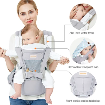 Kvėpuojantis Ergonomiškas Hipseat Baby Carrier, Kūdikis, Kūdikis Susiduria su Kengūra Baby Wrap Diržas naujai Kelionės 0-48 Mėnesių kūdikio krepšys
