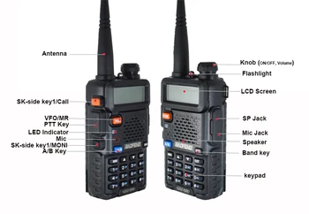 8W Baofeng UV-5R Walkie Talkie dviejų krypčių communicator siųstuvas-imtuvas USB 5W VHF UHF Nešiojama pofung UV 5R Medžioklės Kumpis Radijo Stotis
