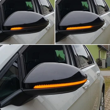 Rūkyti Srautas šviesos Pusėje Veidrodis Teka Dinaminis Indikatorių LED Posūkio Signalo Lemputė VW Golf MK7 7 7.5 GTI R Naujasis Touran Sportsvan