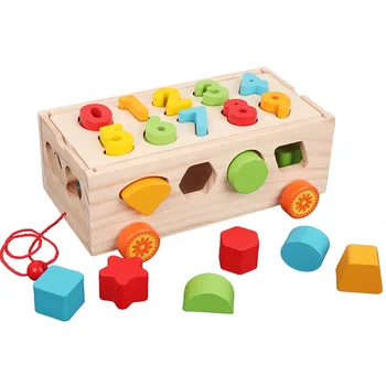 Medinės dėžės Blokai Daugiafunkcinis Geometrinės Formos Atitikimo Intelektinės Automobilio Langą ikimokyklinio Ugdymo Žaislai, dovanos