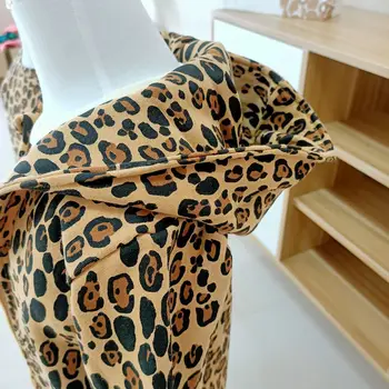 Rudenį Baby Girl Drabužiai, Leopardas Spausdinimui Short-Sleeve Dress T-Shirt Legging Kailis Kostiumas Mergaitėms, Drabužiai Komplektas, Vaikų Drabužiai