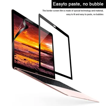 Paprasta Pasta Ne Burbulas Ekranų Apsauginės plėvelės Black Rėmas 2016/2017/2018/2019 Naujas MacBook Pro Touch Baras/ Oro Touch ID 13 colių