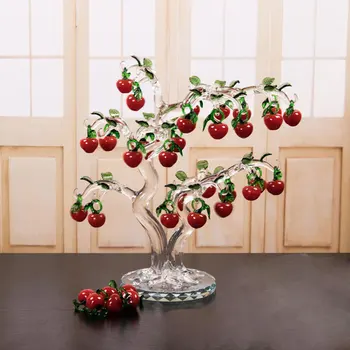 Stiklo Kristalų Cherry Tree Figūrėlės Amatų Fengshui Ornamentu Namų Dekoro Kalėdų, Naujųjų Metų Dovanos, Suvenyrai, Dekoras Ornamentu