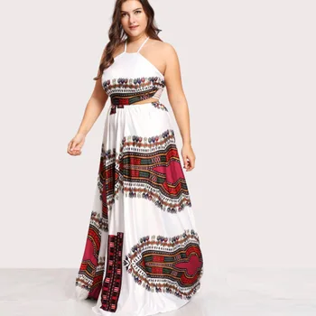 2019 naujas mados stilius afrikos moterų spausdinimo plius dydis suknelė XL-XXXL