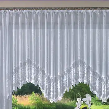4 Dydžių Romantiškas Stilius Europos Megzti Žakardo Arch Užuolaidų Pusė Spalvinimas Balta Nėrinių Užuolaidos