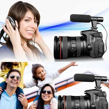 Etmakit 3.5 mm Universalus Mikrofonas Išorinis Stereo Mic for Canon Nikon DSLR Kamera DV Kameros NK-Pirkiniai