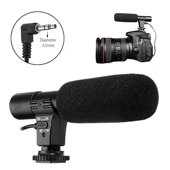 Etmakit 3.5 mm Universalus Mikrofonas Išorinis Stereo Mic for Canon Nikon DSLR Kamera DV Kameros NK-Pirkiniai
