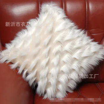Dirbtiniais kailiais užvalkalas pagalvėlė padengti balta 60*60cm