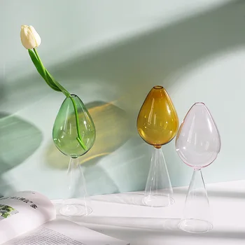 Mielas Stiklo Vaza Namų Mažų Hydroponic Augalų Stiklo Buteliai Kambarį Apdaila Džiovintų Gėlių Namuose Deco Skaidrus Gėlių Vaza