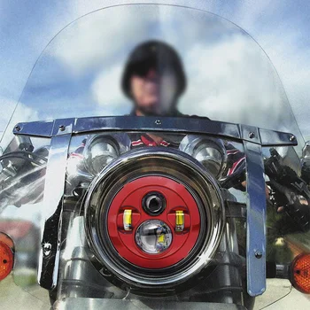 1pcs Raudona 7 colių 40W Motociklo priekinis žibintas led žibintai 7