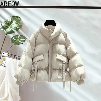 8 Vientisų Spalvų Medvilnės Parkas Moterų Outwear korėjos Stiliaus Rudens Žiemos Negabaritinių Paltai Striukės 2020 Nauji moteriški Drabužiai