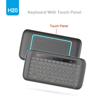 H20 Nešiojamų Universalus Mini Touchpad Klaviatūra, Belaidžio Oro Pelės Valdiklį, su Touch Panel ir Apšvietimas TV Nešiojamas kompiuteris