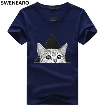 SWENEARO 2019 m. vasarą cute kačių, 3D spausdinimas juokinga, T-marškinėliai vyrams, gatvės, hip-hop vėjo sportiniai marškinėliai vyriški 5XL Laisvalaikio prekės Viršūnes Tees