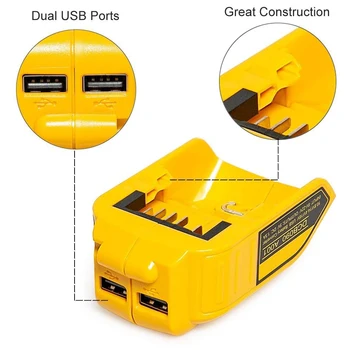 DCB090 DCB184 12V/20V MAX USB Įkroviklis Suderinamas su Dewalt Bevieliuose Elektros įrankiuose, USB Įkroviklis Suderinami Su Elektroninių Prietaisų