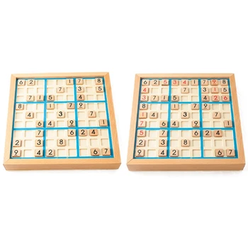 Sudoku, Šachmatai Skaitmenimis Nuo 1 Iki 9 Gali Dėti Tik Vieną Kartą, Bet Eilės Linijos Ir Patikrinti Protingas Išgalvotas Švietimo Medienos Žaislai Laimingas, Žaidimai, Dovanos