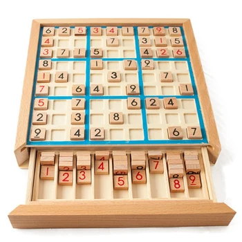 Sudoku, Šachmatai Skaitmenimis Nuo 1 Iki 9 Gali Dėti Tik Vieną Kartą, Bet Eilės Linijos Ir Patikrinti Protingas Išgalvotas Švietimo Medienos Žaislai Laimingas, Žaidimai, Dovanos
